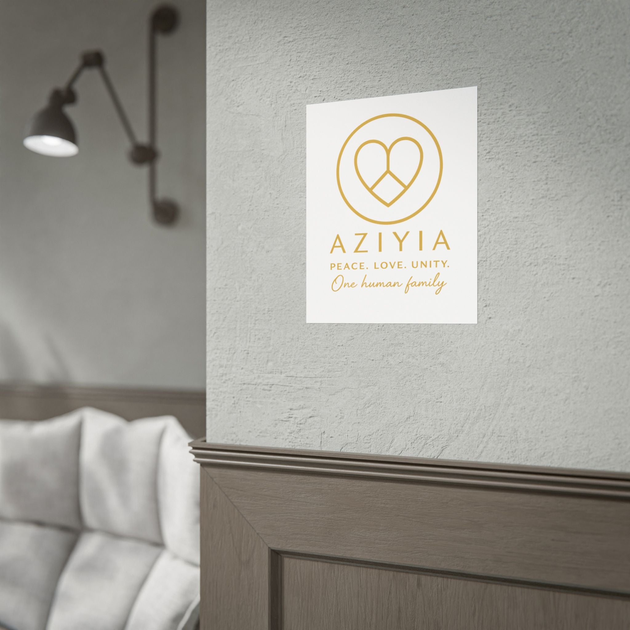 AZIYIA Signature Poster | Peace. Love. Unity. One Human Family. Wall Art