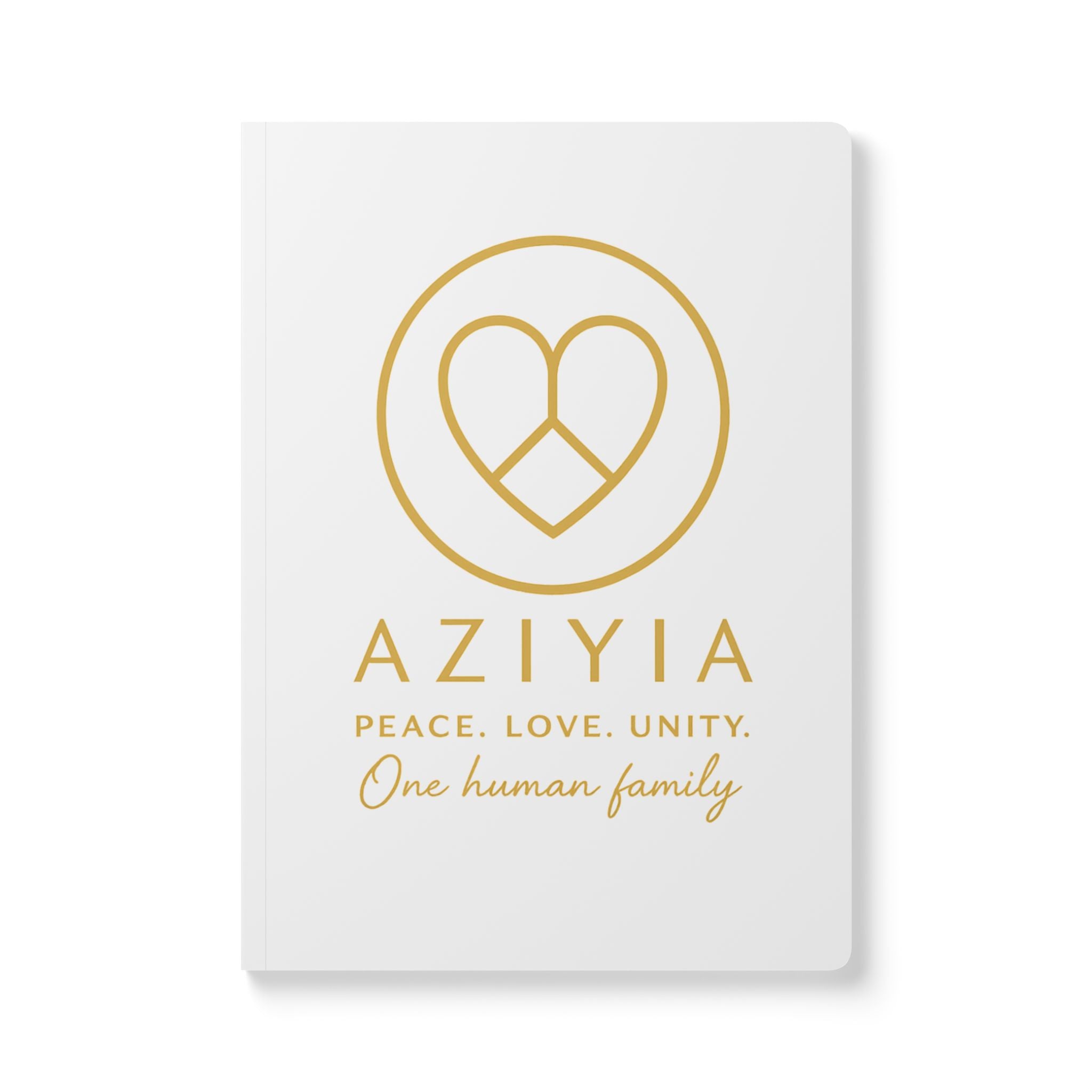 AZIYIA Softcover Journal | Peace. Love. Unity. One Human Family.