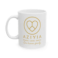 AZIYIA Signature Mug | Peace. Love. Unity. One Human Family. Ceramic Coffee Mug