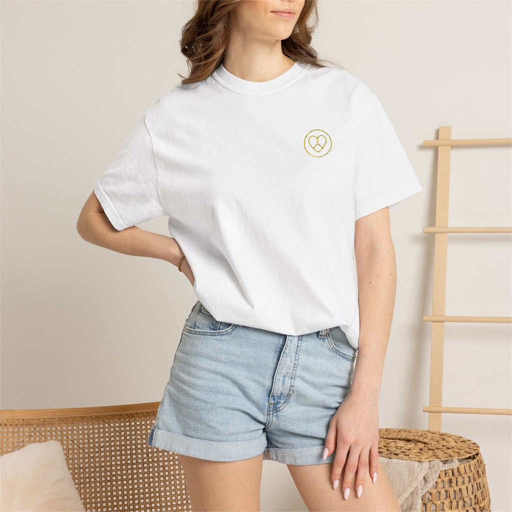 AZIYIA Signature Embroidered Logo T-Shirt | Peace • Love • Unity | Premium Unisex Tee