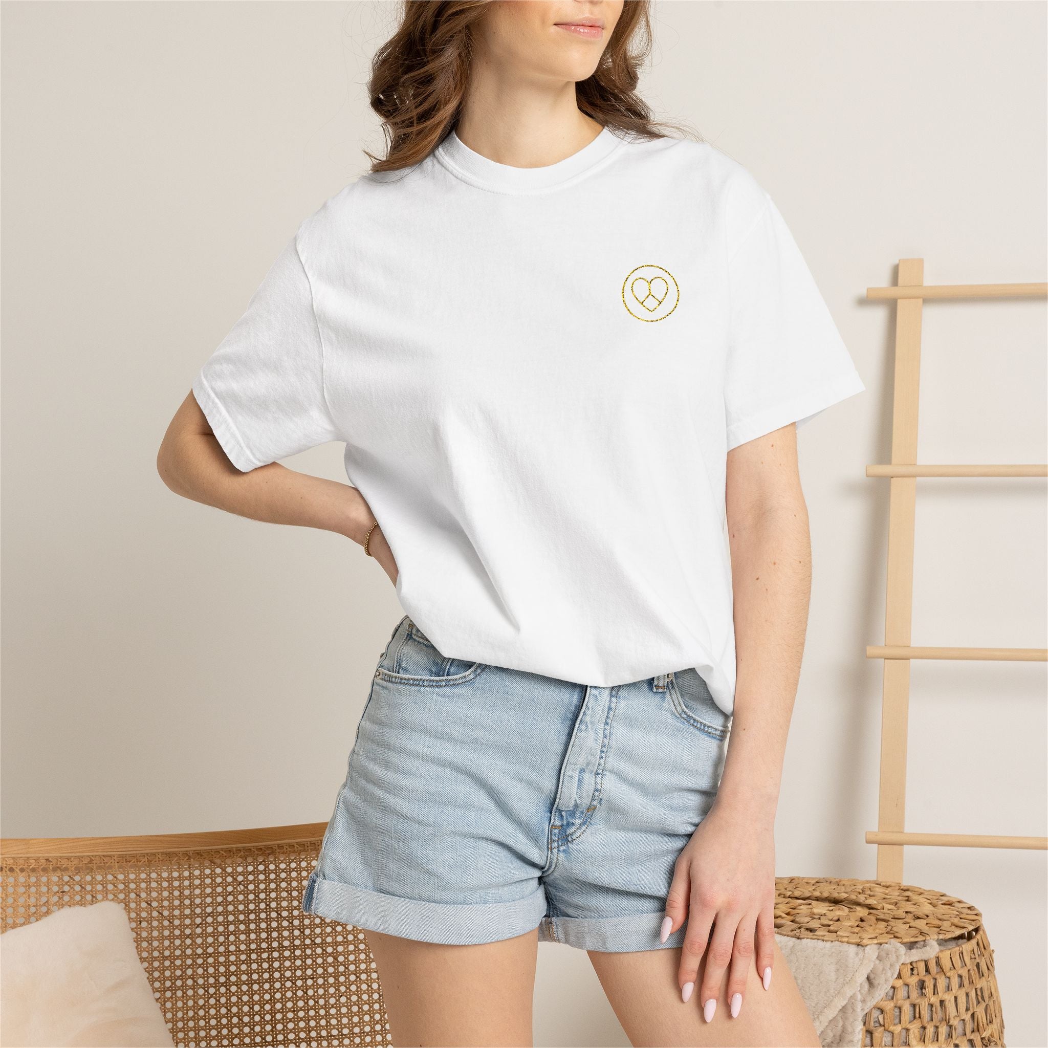 AZIYIA Signature Embroidered Logo T-Shirt | Peace • Love • Unity | Premium Unisex Tee