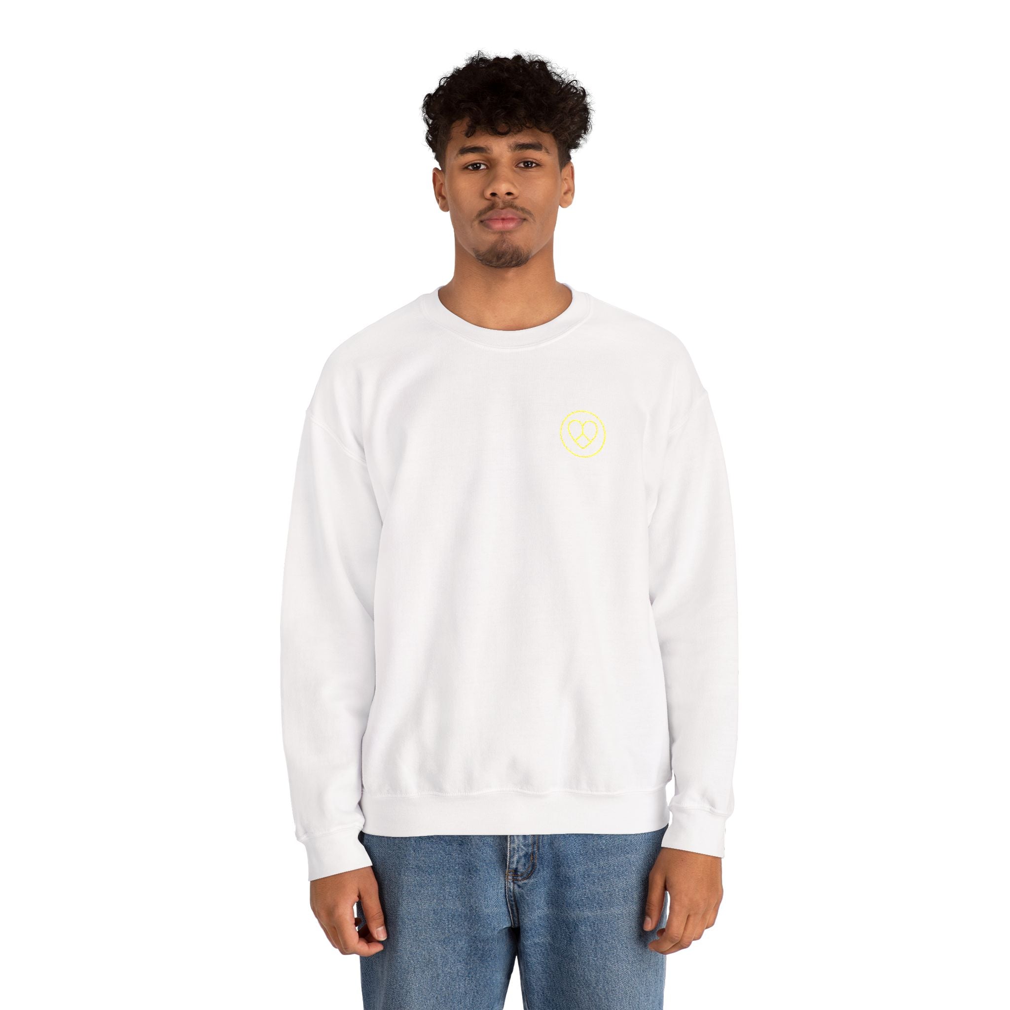 AZIYIA Signature Crewneck Sweatshirt | Peace, Love & Unity Embroidered Jumper