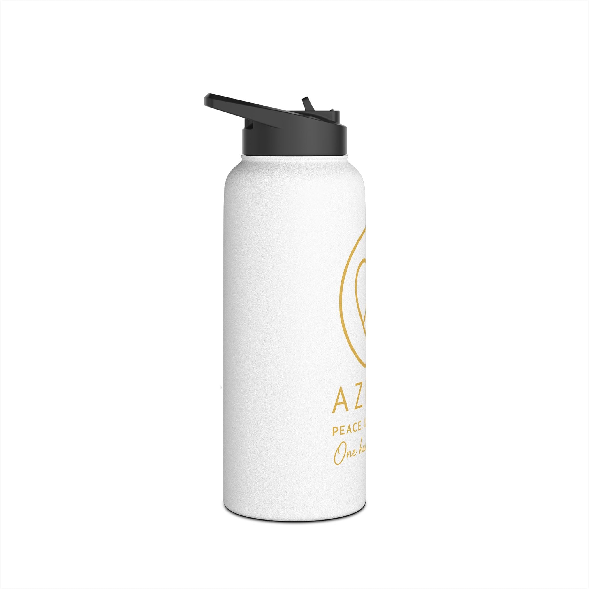 AZIYIA Stainless Steel Water Bottle – Peace, Love, Unity | Insulated Reusable Bottle
