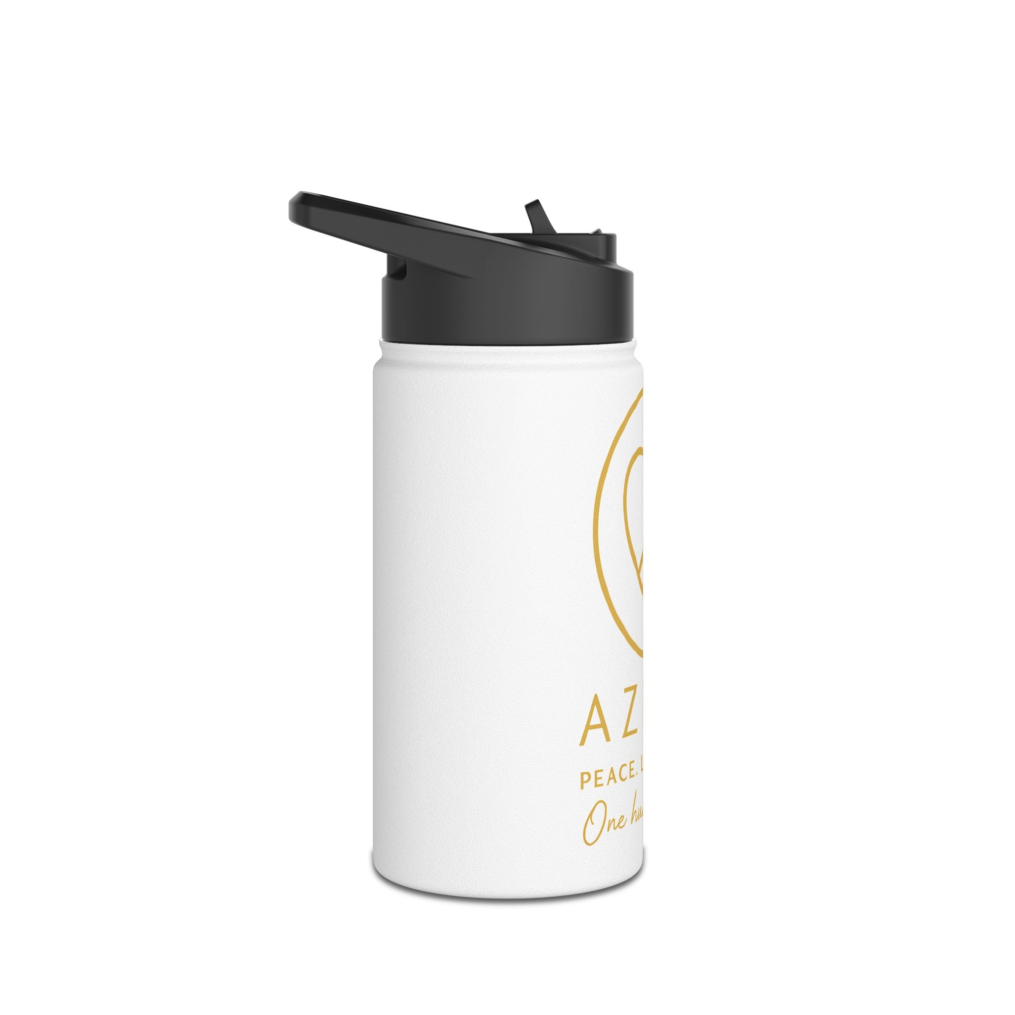 AZIYIA Stainless Steel Water Bottle – Peace, Love, Unity | Insulated Reusable Bottle