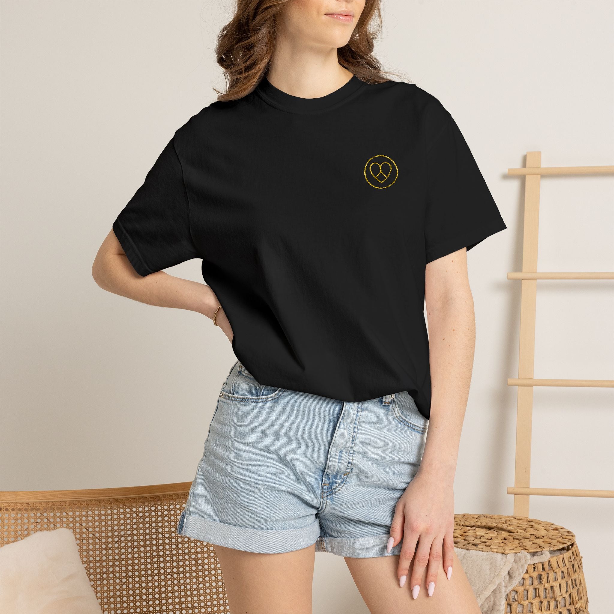 AZIYIA Signature Embroidered Logo T-Shirt | Peace • Love • Unity | Premium Unisex Tee