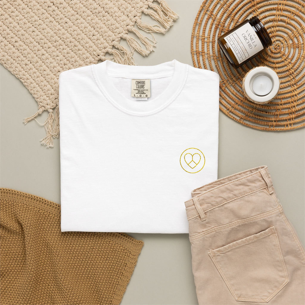 AZIYIA Signature Embroidered Logo T-Shirt | Peace • Love • Unity | Premium Unisex Tee
