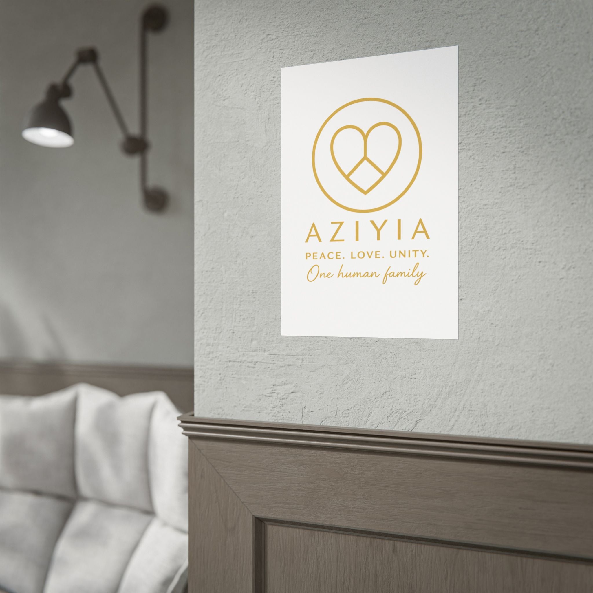 AZIYIA Signature Poster | Peace. Love. Unity. One Human Family. Wall Art