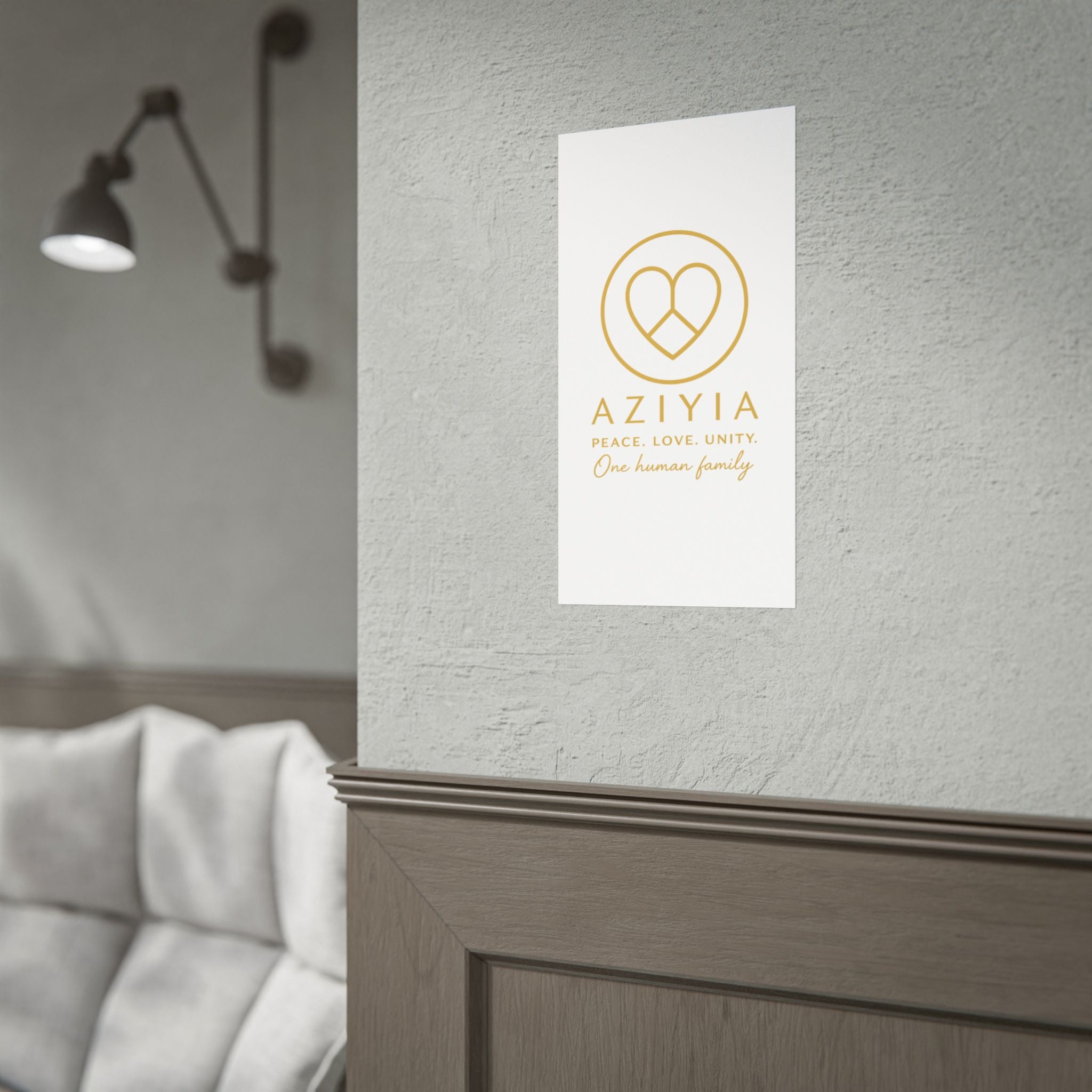 AZIYIA Signature Poster | Peace. Love. Unity. One Human Family. Wall Art