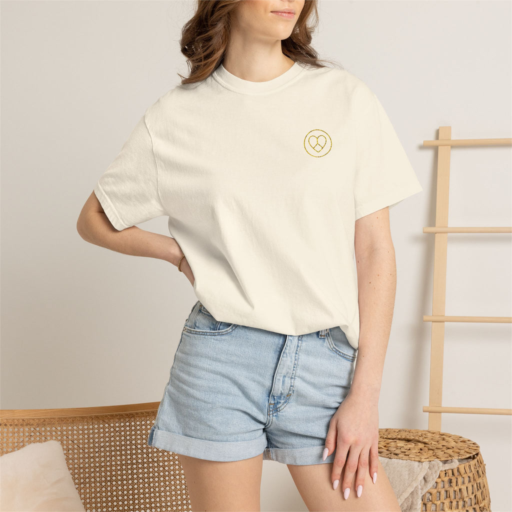 AZIYIA Signature Embroidered Logo T-Shirt | Peace • Love • Unity | Premium Unisex Tee