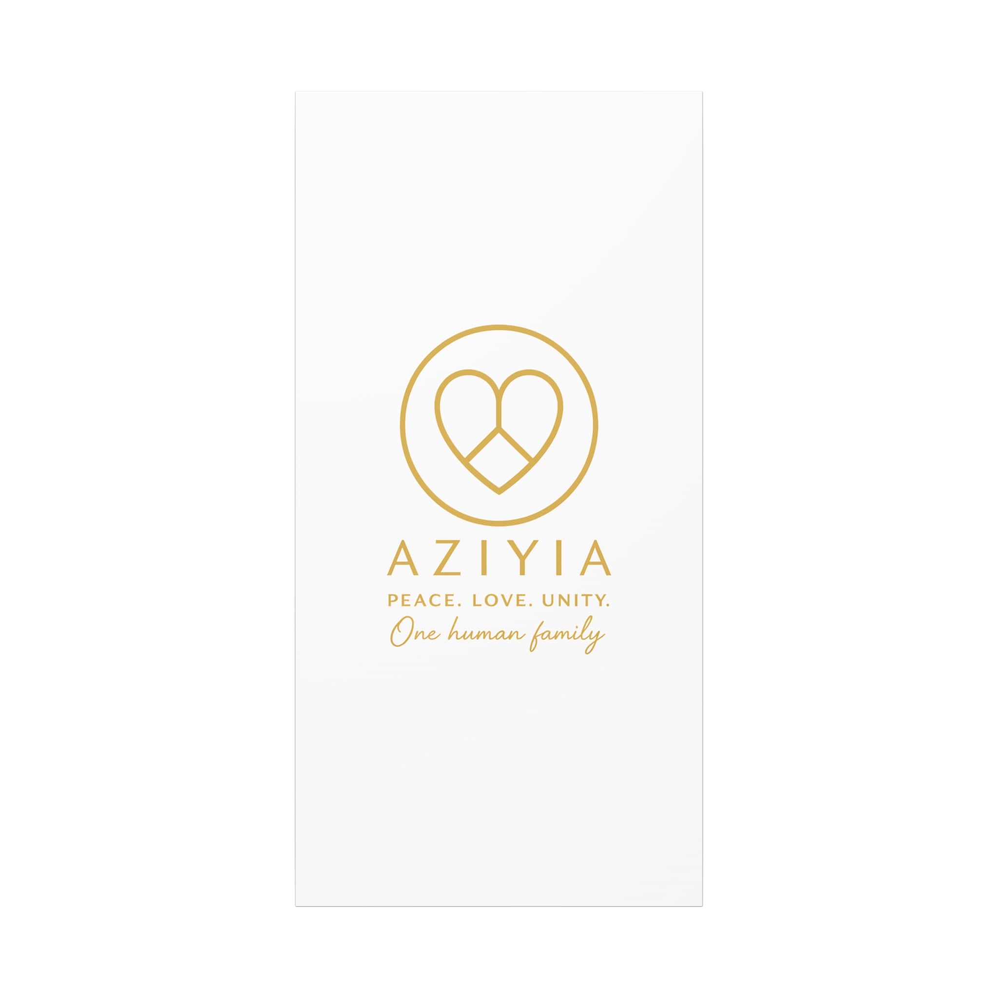 AZIYIA Signature Canvas | Peace. Love. Unity. One Human Family. Wall Art