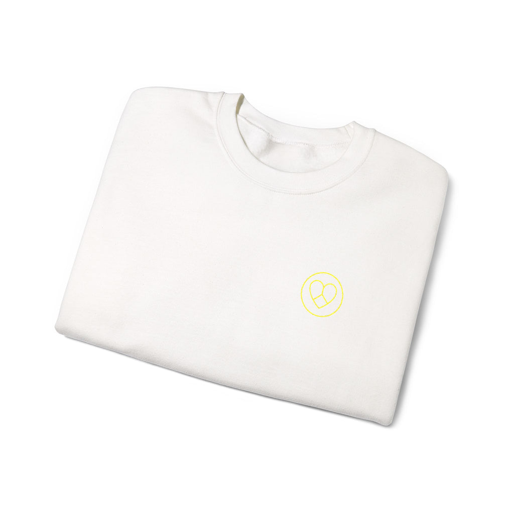AZIYIA Signature Crewneck Sweatshirt | Peace, Love & Unity Embroidered Jumper