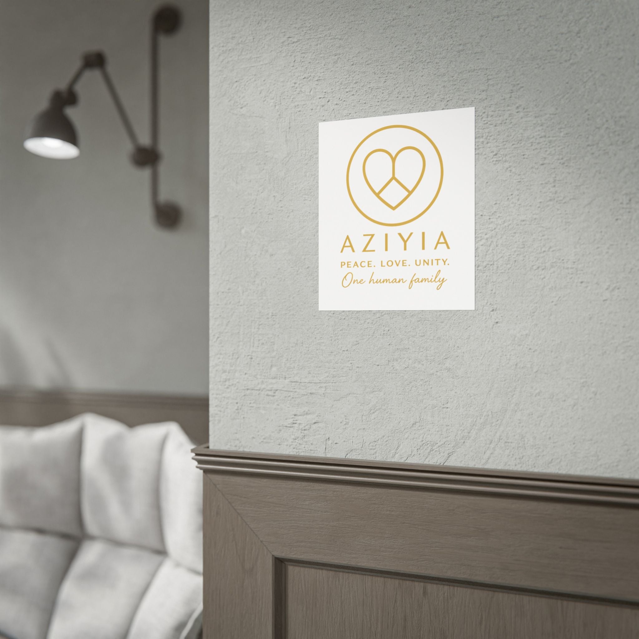 AZIYIA Signature Poster | Peace. Love. Unity. One Human Family. Wall Art