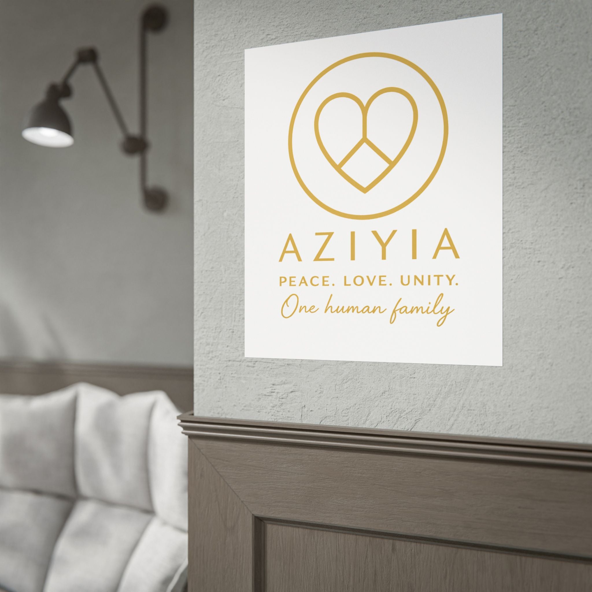 AZIYIA Signature Poster | Peace. Love. Unity. One Human Family. Wall Art