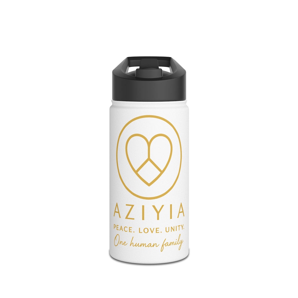 AZIYIA Stainless Steel Water Bottle – Peace, Love, Unity | Insulated Reusable Bottle