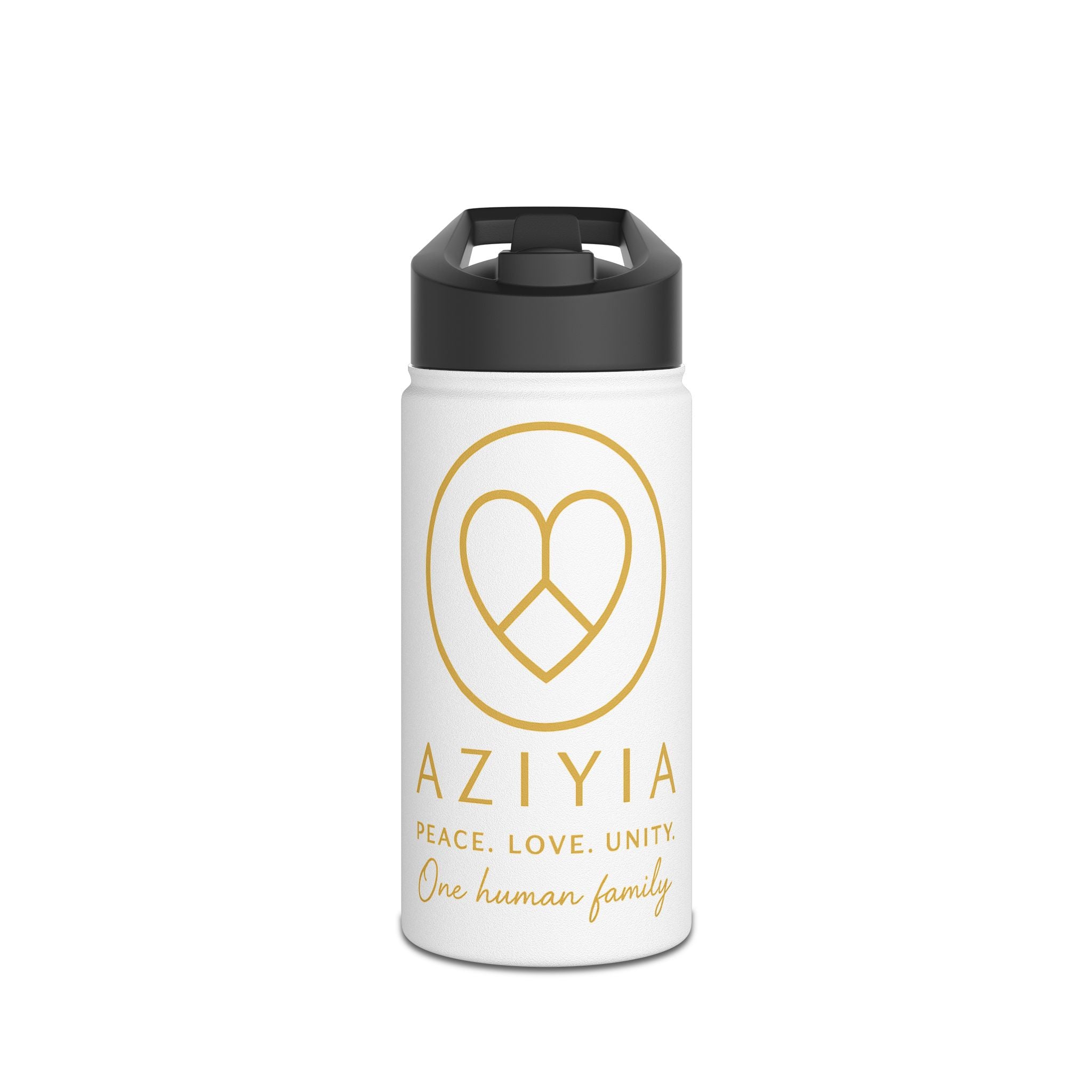 AZIYIA Stainless Steel Water Bottle – Peace, Love, Unity | Insulated Reusable Bottle