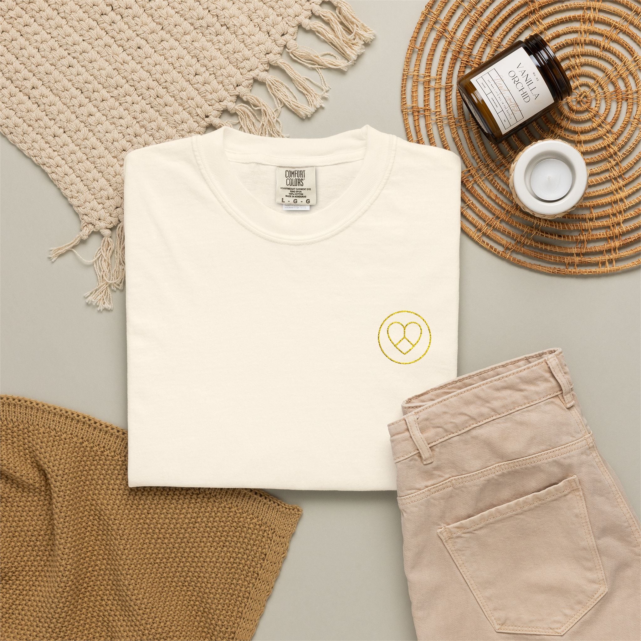 AZIYIA Signature Embroidered Logo T-Shirt | Peace • Love • Unity | Premium Unisex Tee