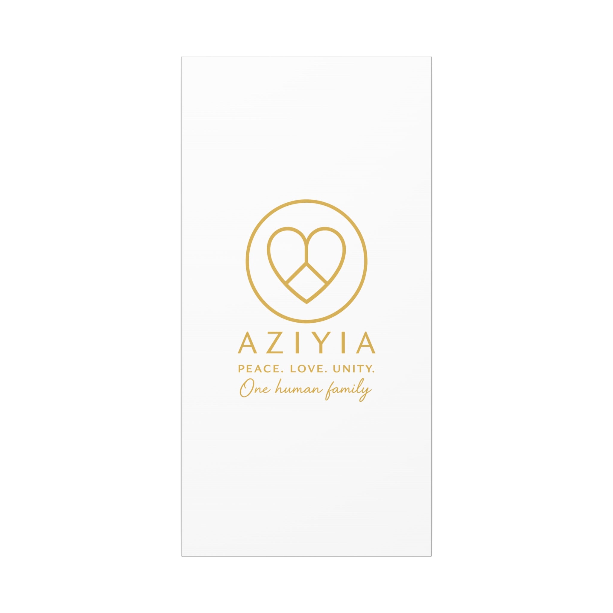 AZIYIA Signature Canvas | Peace. Love. Unity. One Human Family. Wall Art