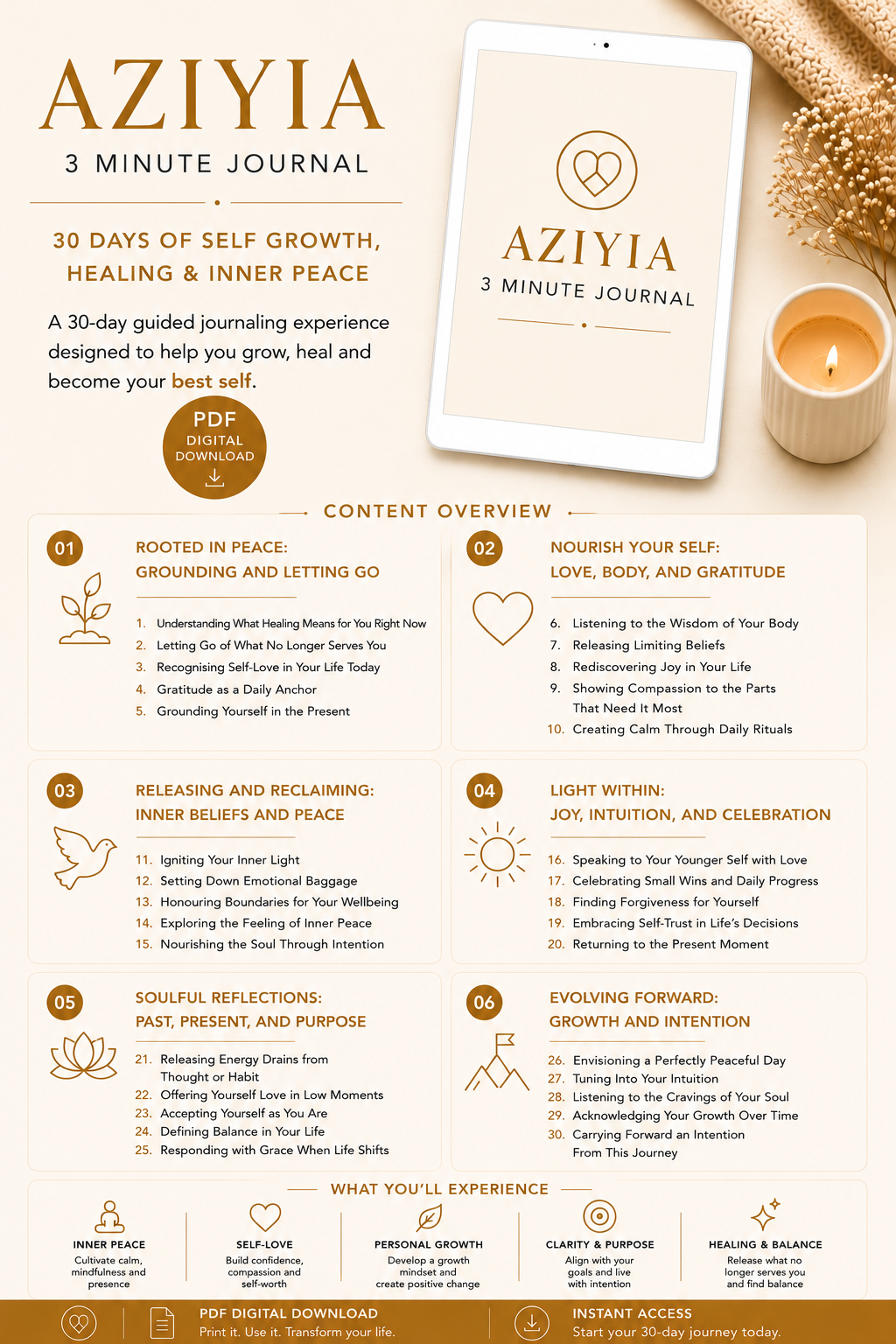AZIYIA Complete Collection Bundle: Journal + Audiobook + Album