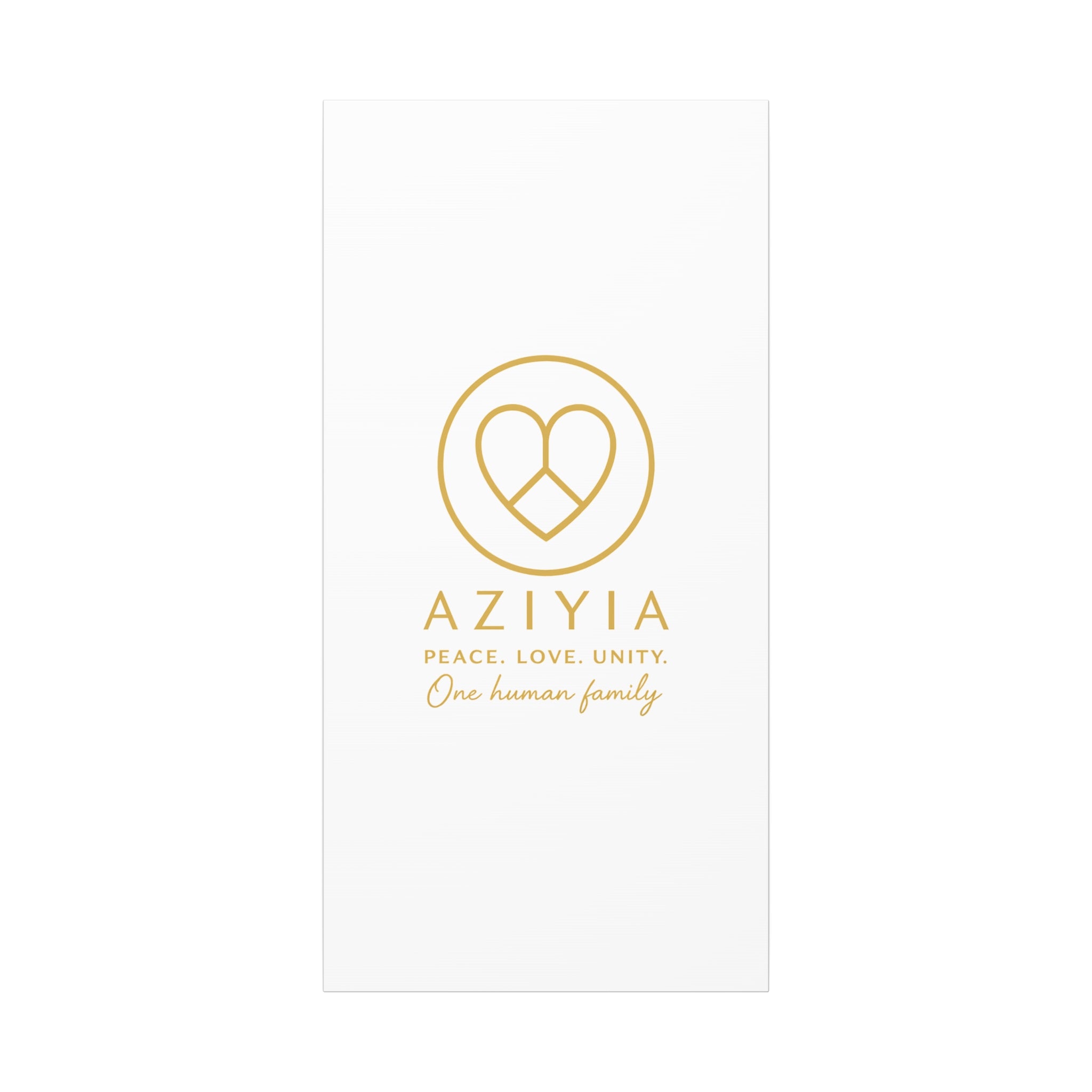 AZIYIA Signature Canvas | Peace. Love. Unity. One Human Family. Wall Art