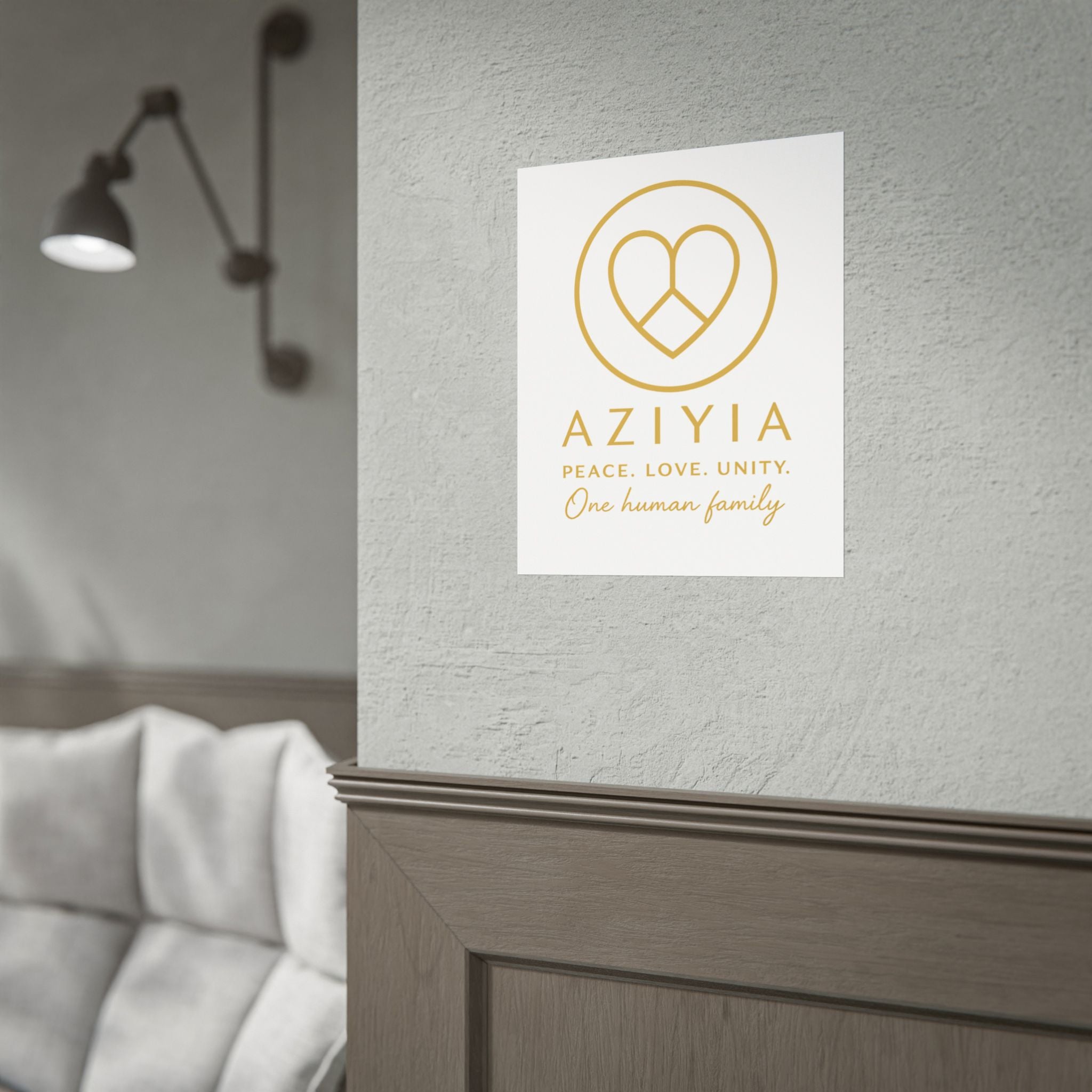 AZIYIA Signature Poster | Peace. Love. Unity. One Human Family. Wall Art