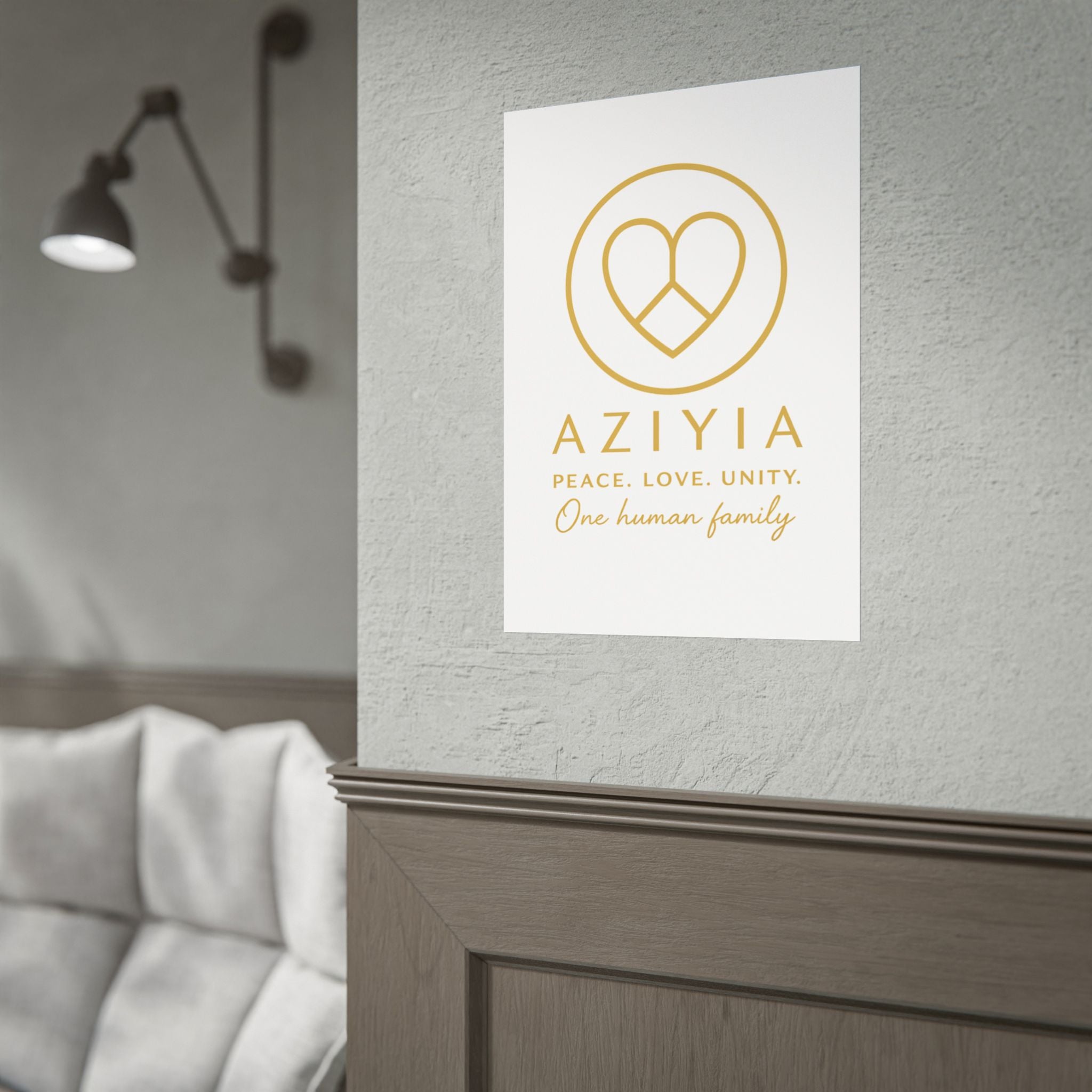 AZIYIA Signature Poster | Peace. Love. Unity. One Human Family. Wall Art