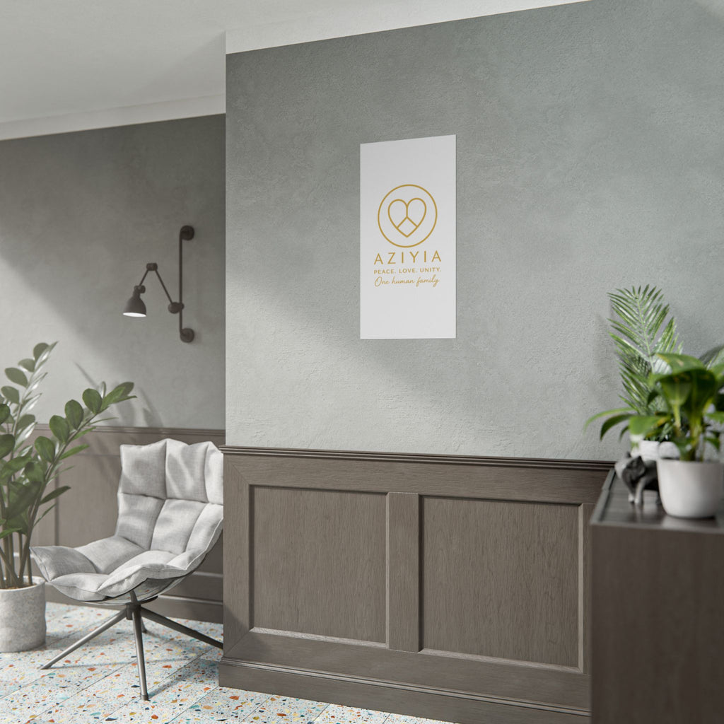 AZIYIA Signature Poster | Peace. Love. Unity. One Human Family. Wall Art