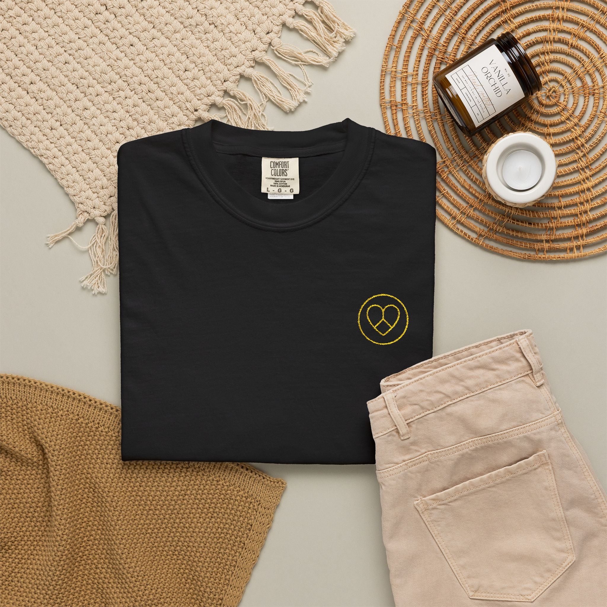 AZIYIA Signature Embroidered Logo T-Shirt | Peace • Love • Unity | Premium Unisex Tee