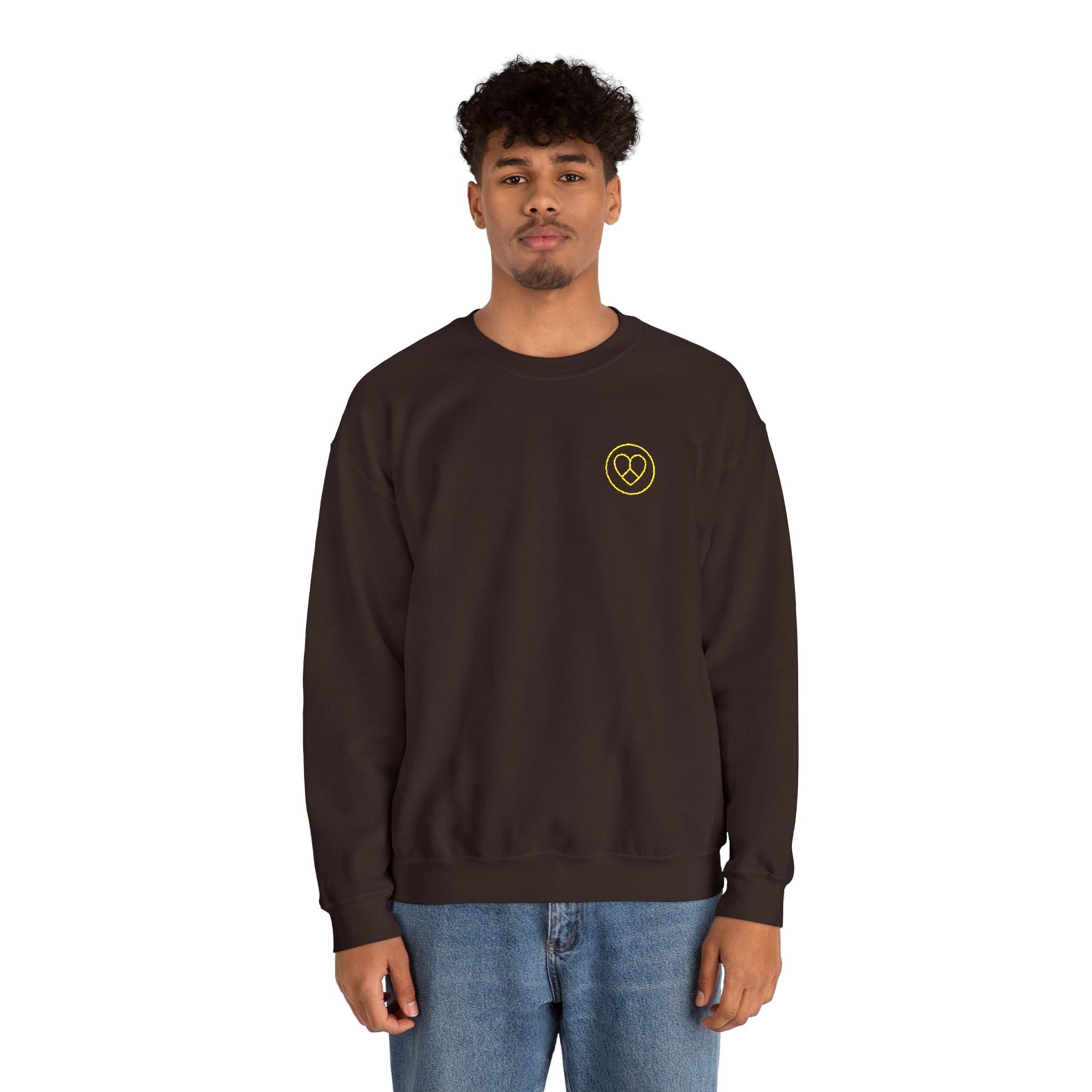 AZIYIA Signature Crewneck Sweatshirt | Peace, Love & Unity Embroidered Jumper
