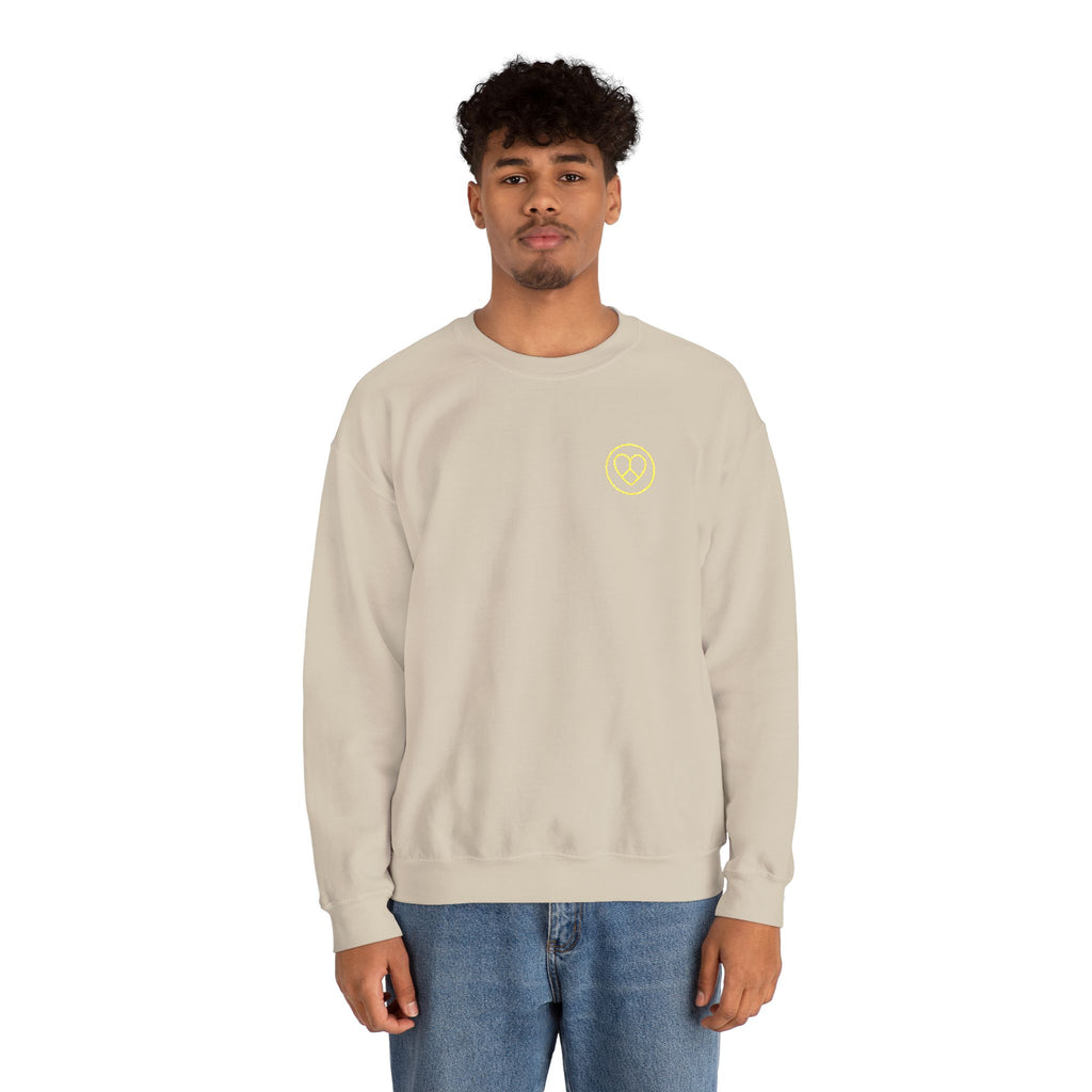 AZIYIA Signature Crewneck Sweatshirt | Peace, Love & Unity Embroidered Jumper