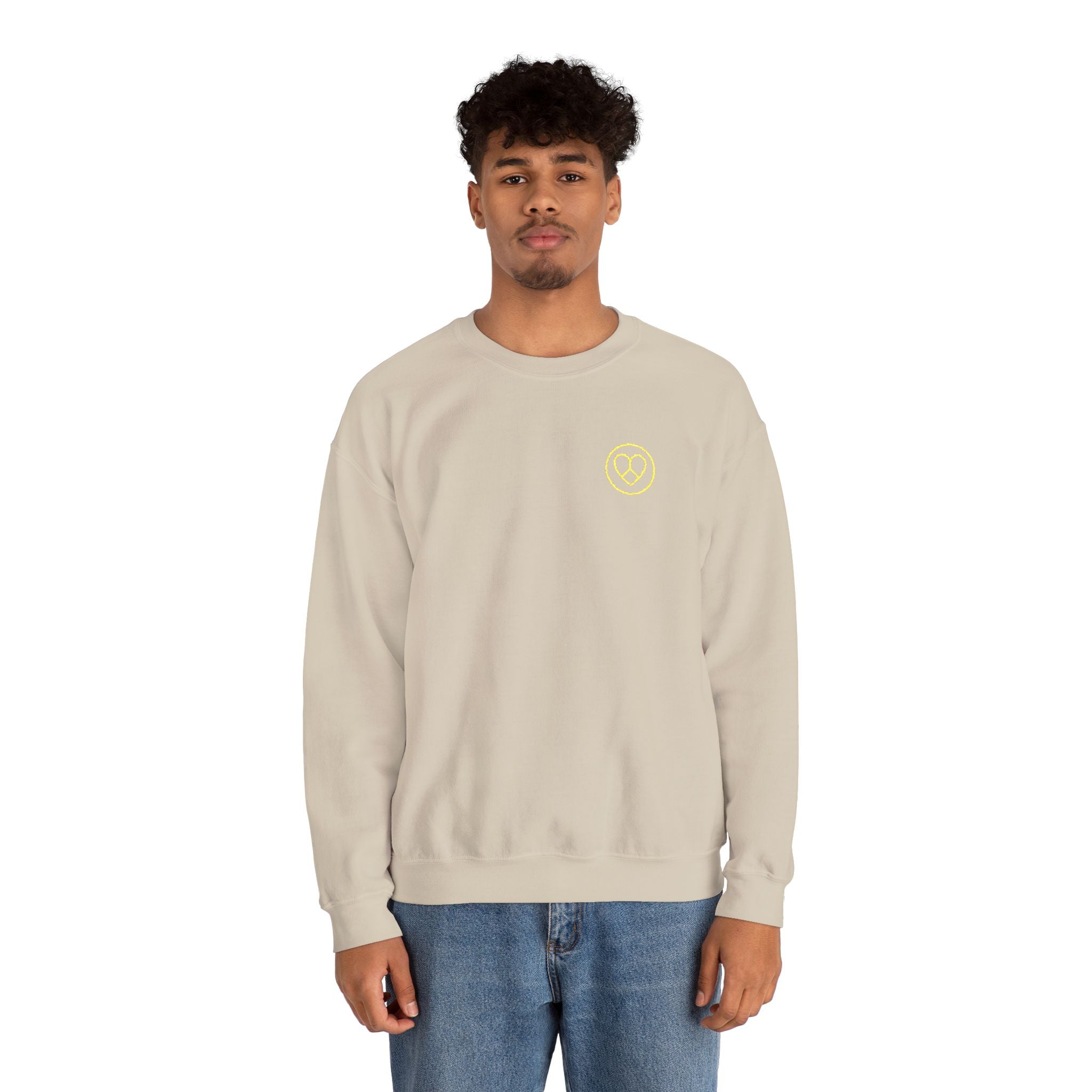 AZIYIA Signature Crewneck Sweatshirt | Peace, Love & Unity Embroidered Jumper