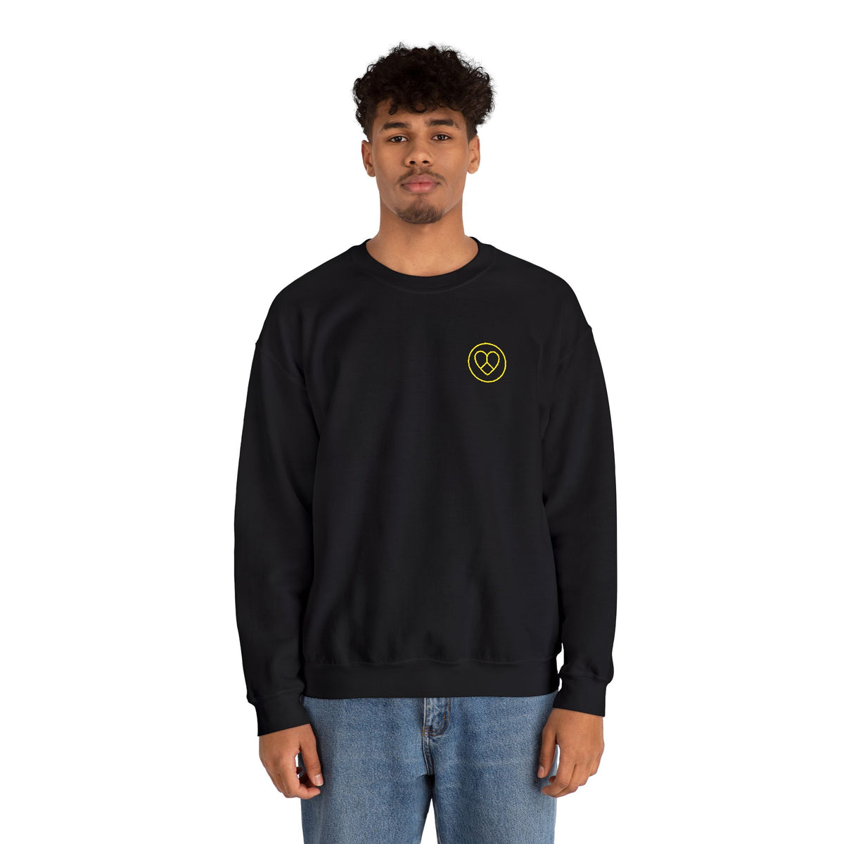AZIYIA Signature Crewneck Sweatshirt | Peace, Love & Unity Embroidered Jumper
