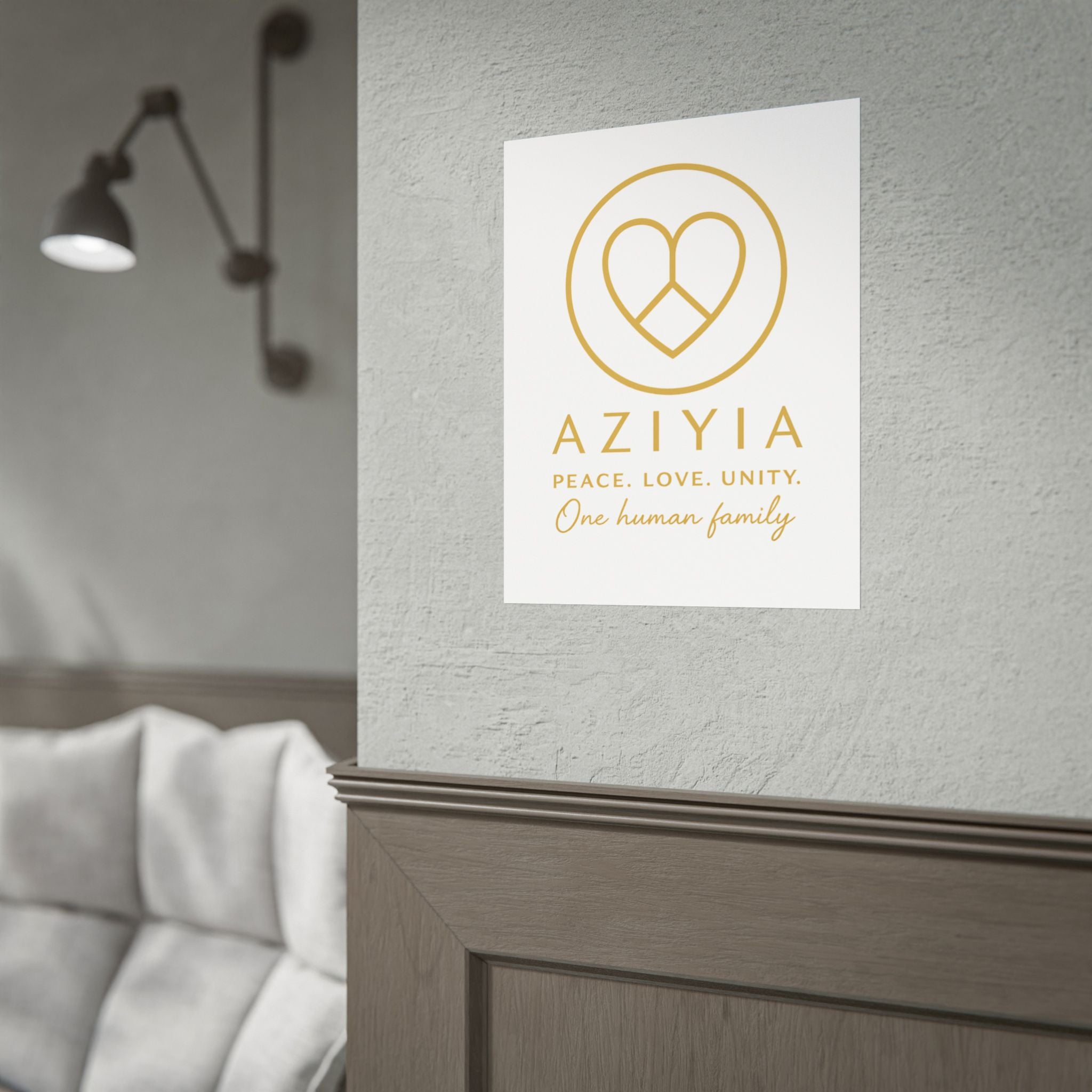 AZIYIA Signature Poster | Peace. Love. Unity. One Human Family. Wall Art