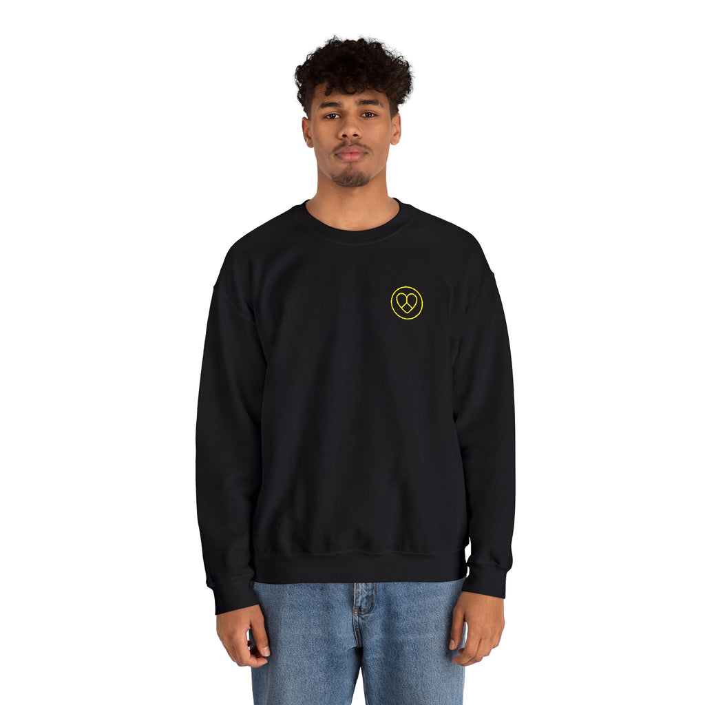 AZIYIA Signature Crewneck Sweatshirt | Peace, Love & Unity Embroidered Jumper