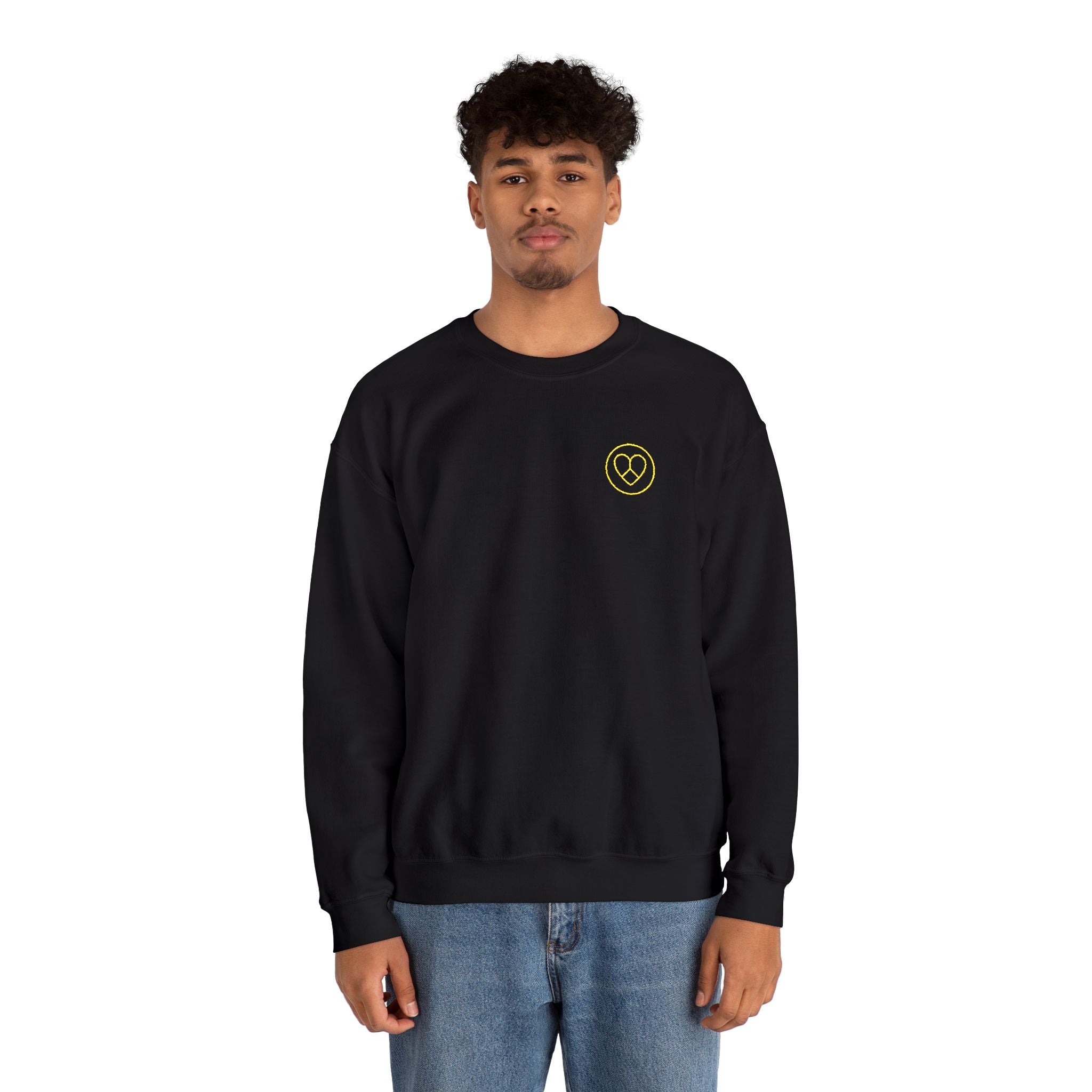AZIYIA Signature Crewneck Sweatshirt | Peace, Love & Unity Embroidered Jumper