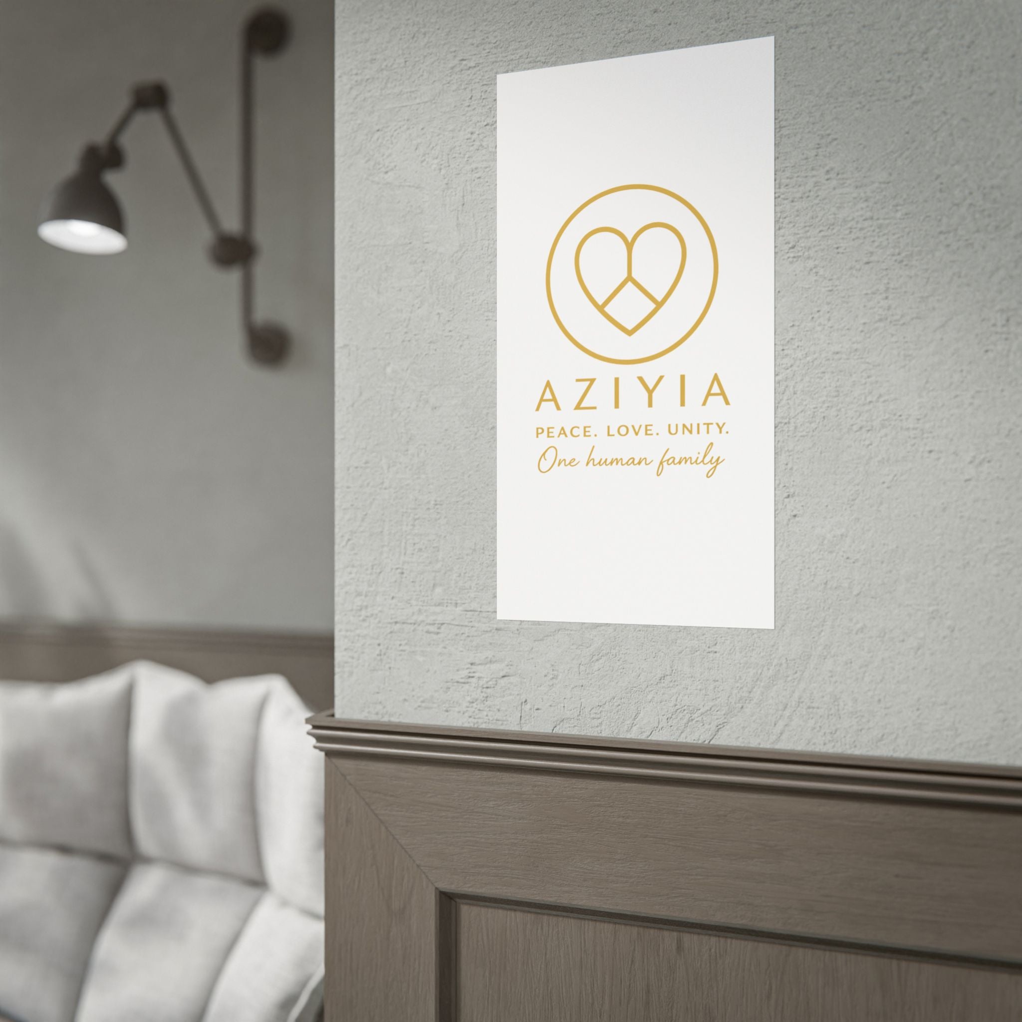 AZIYIA Signature Poster | Peace. Love. Unity. One Human Family. Wall Art