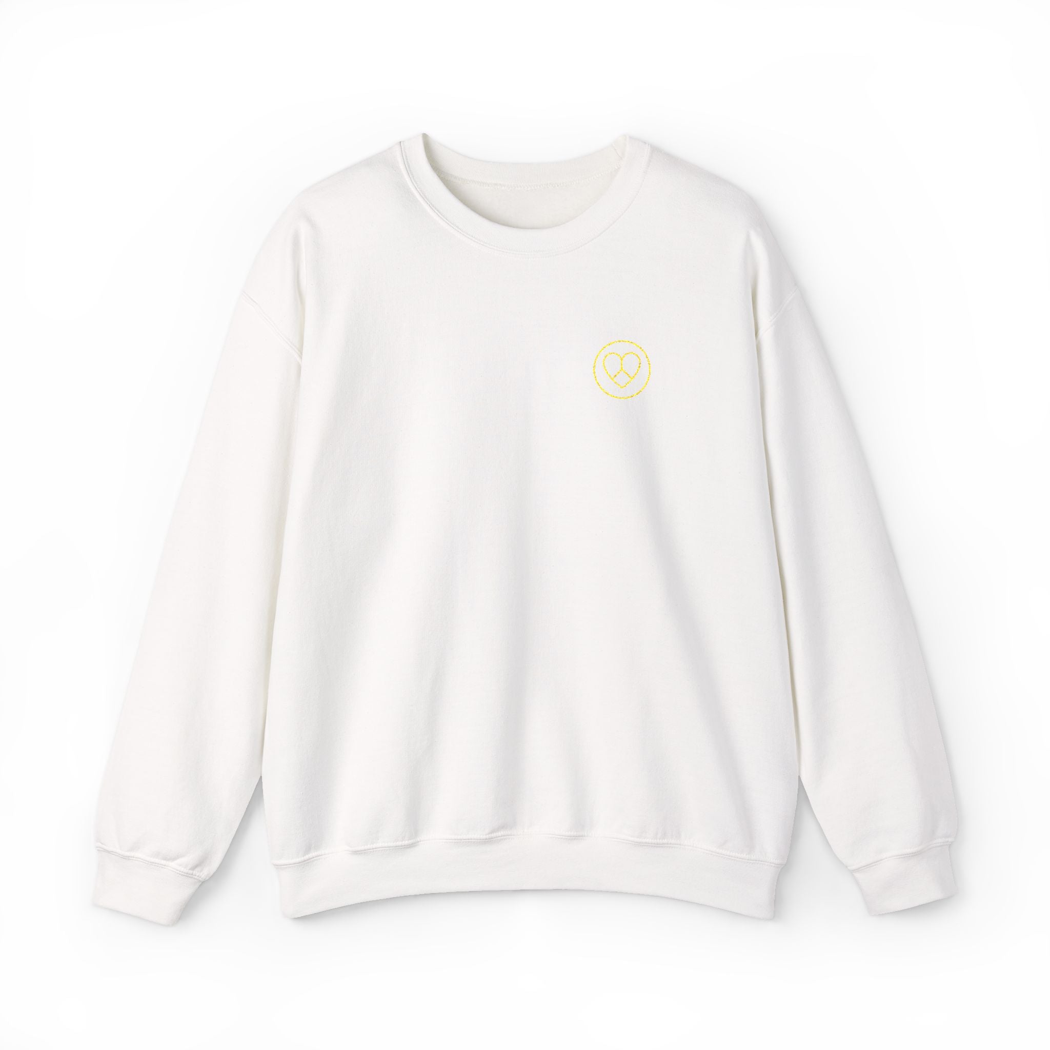 AZIYIA Signature Crewneck Sweatshirt | Peace, Love & Unity Embroidered Jumper