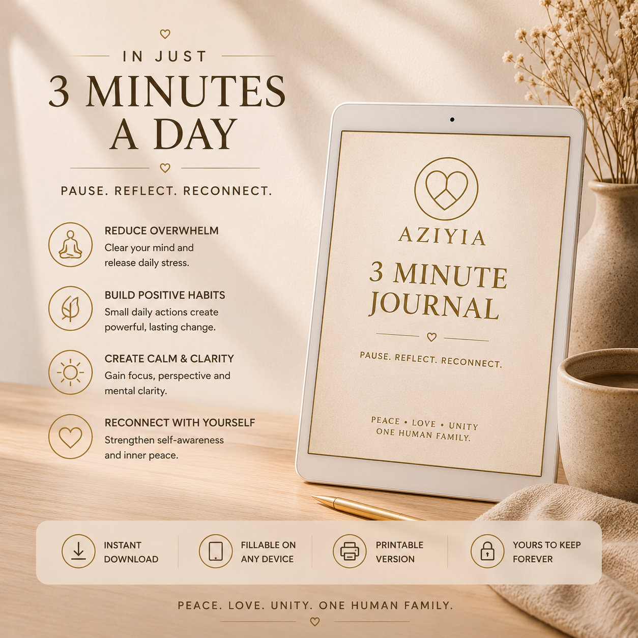 AZIYIA 3 Minute Journal